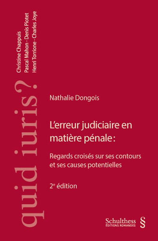 L'erreur judiciaire en matière pénale :
