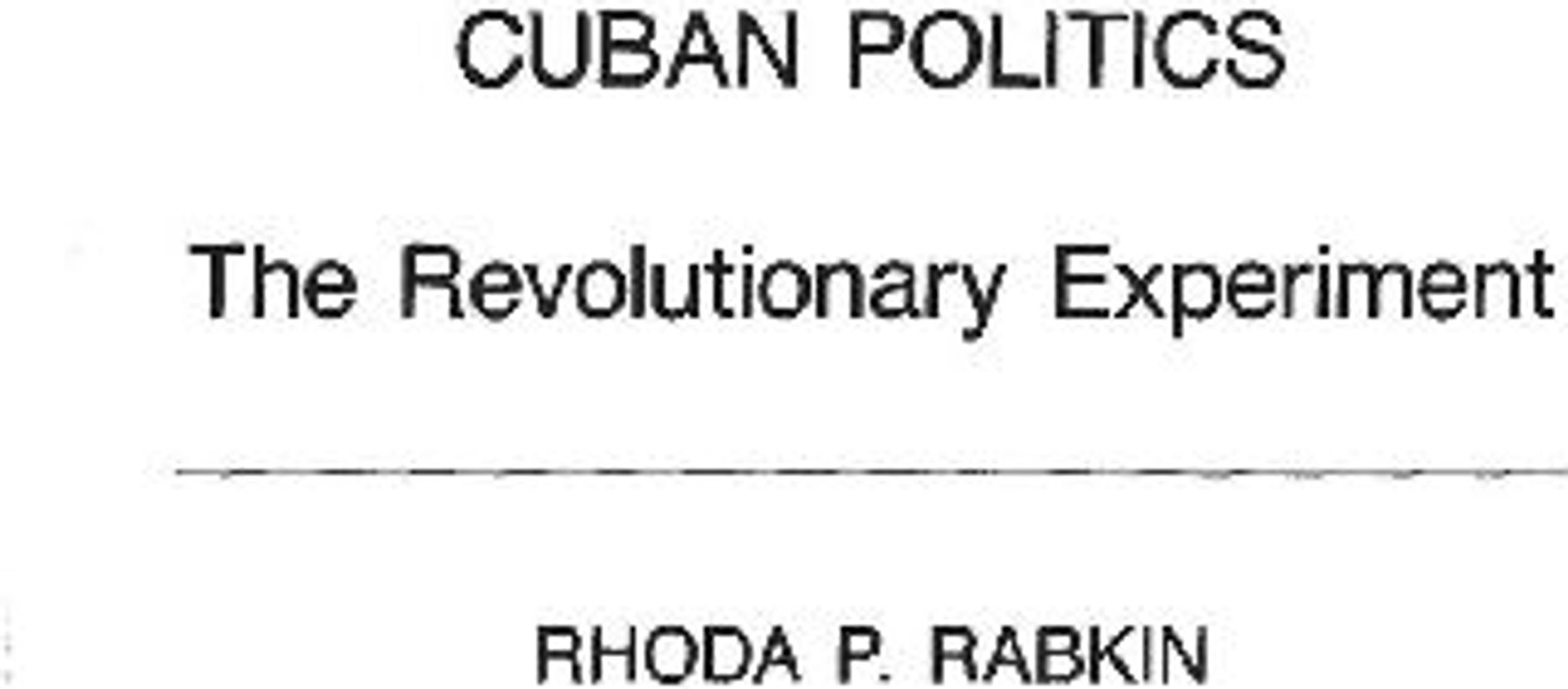 Cuban Politics