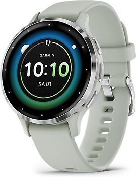 Garmin Venu 3S 41 mm silber am Silikonarmband salbeigrau [Wi-Fi]