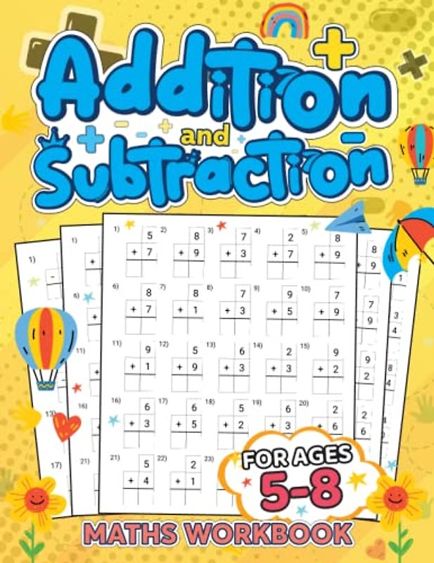 Addition and Subtraction Maths Workbook for kids ages 5-8: 125 Pages of Timed Math Test Drills for Grade 2 to Practice Digits 0-20 - Over 5000 ... Workbook Grade 2 | Fun Addition, Subtraction