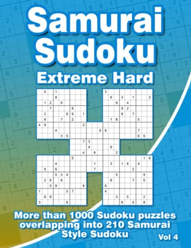 Extreme Difficult Samurai Sudoku Puzzles for Adults: Very Hard Sudoku Puzzle Book with 210 Samurai Style Puzzles for Professionals