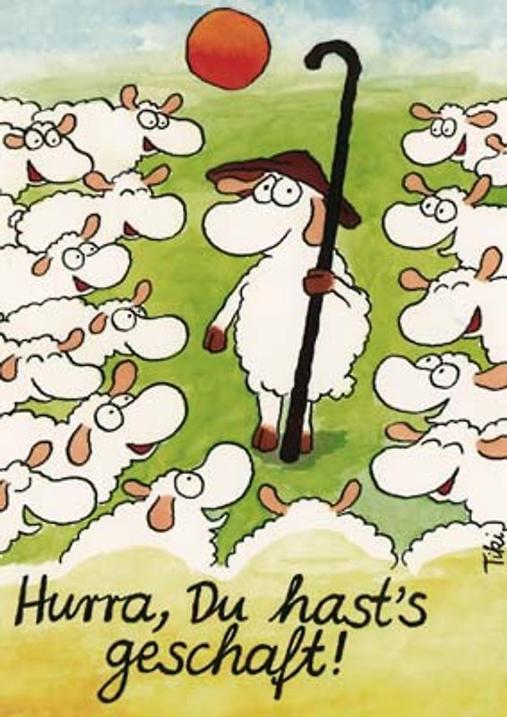 Hurra, Du hast's geschafft! - Schäfchenposter