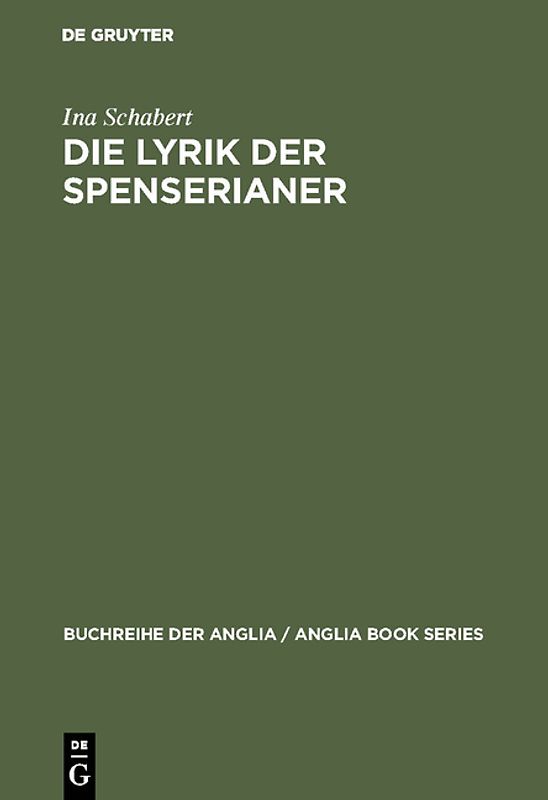 Die Lyrik der Spenserianer