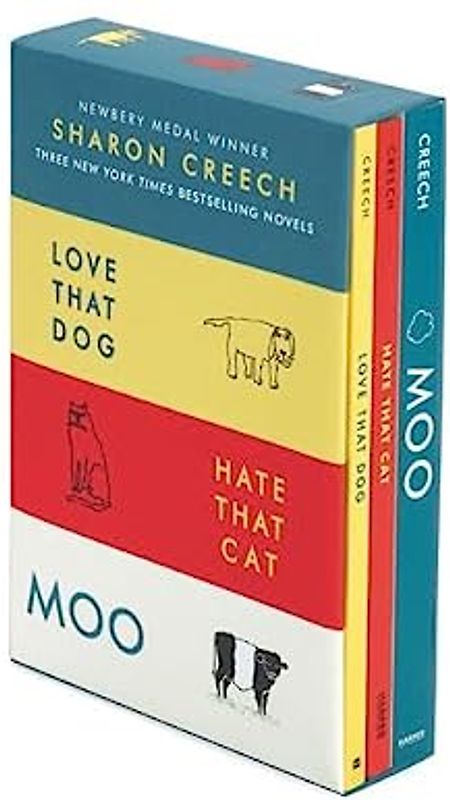 Sharon Creech 3-Book Box Set: Love That Dog, Hate That Cat, Moo
