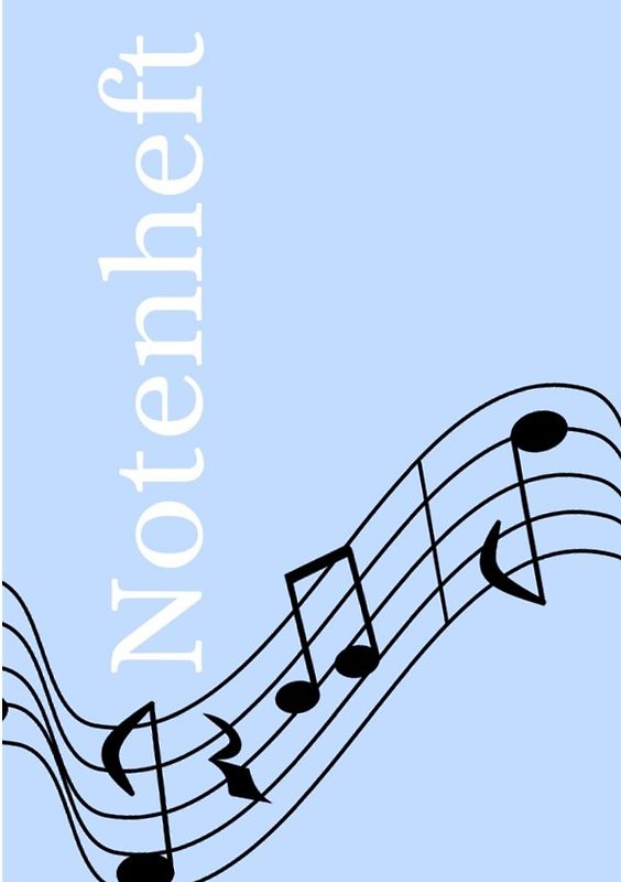 Notenheft: DIN A5 Notenlinienheft | 300 Seiten mit 12 Notenzeilen / Systeme pro Blatt | Papier 90g/m² | Musikheft mit Notenlinien