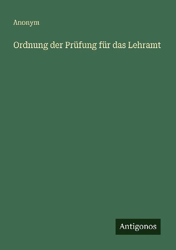 Ordnung der Prüfung für das Lehramt