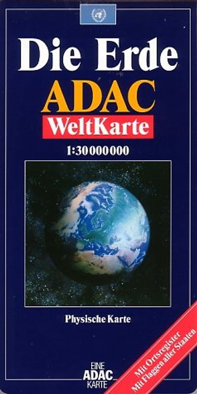 ADAC Weltkarte. 1:30 Mio., physisch, plano