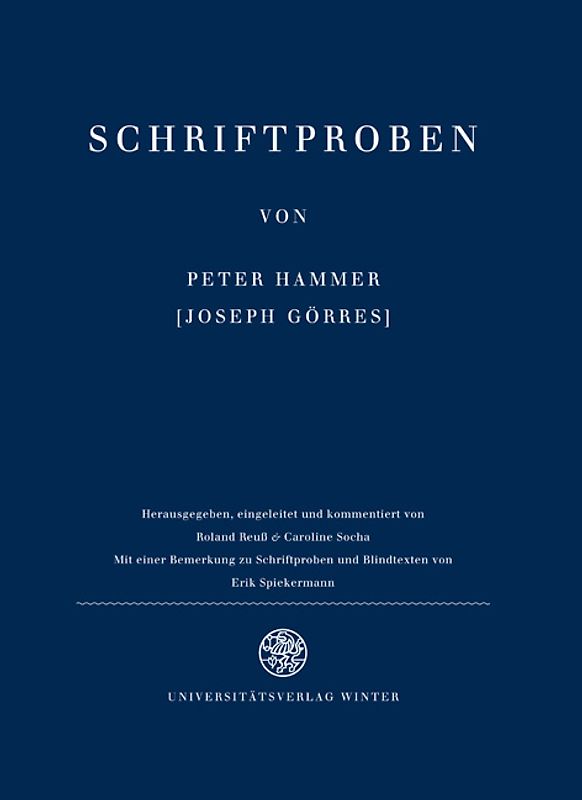Schriftproben von Peter Hammer [Joseph Görres]