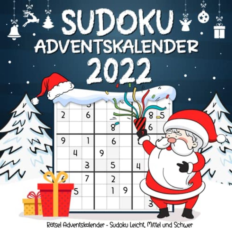Sudoku Adventskalender 2022: Weihnachtlicher Rätsel Adventskalender für erwachsene - Adventskalender Sudoku für Senioren und frauen, Sudoku Rätsel in leicht bis schwer