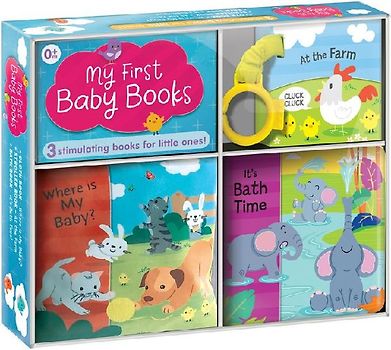 My First Baby Books: 3-In-1 Box Set with Cloth Book, Bath Book & Stroller Book Soft Baby Books for Toddlers 1-3, Newborn Baby Gifts, Early Learning Development
