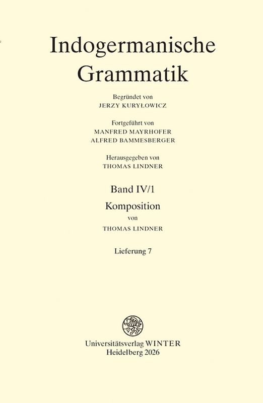 Indogermanische Grammatik / Band V: Syntax / Teilband 1: Syntax des Partizips