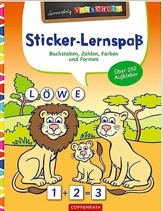 Sticker-Lernspaß (Wilde Tiere): Buchstaben, Zahlen, Farben & Formen (Lernerfolg Vorschule)