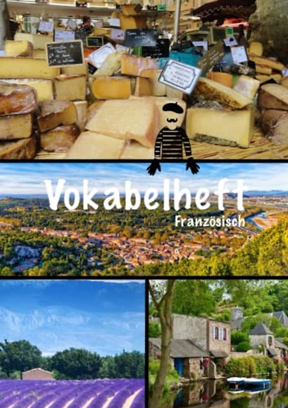 Vokabelheft Französisch: Französisch Vokabelheft, DIN A4, 3 Spalten, viele Seiten