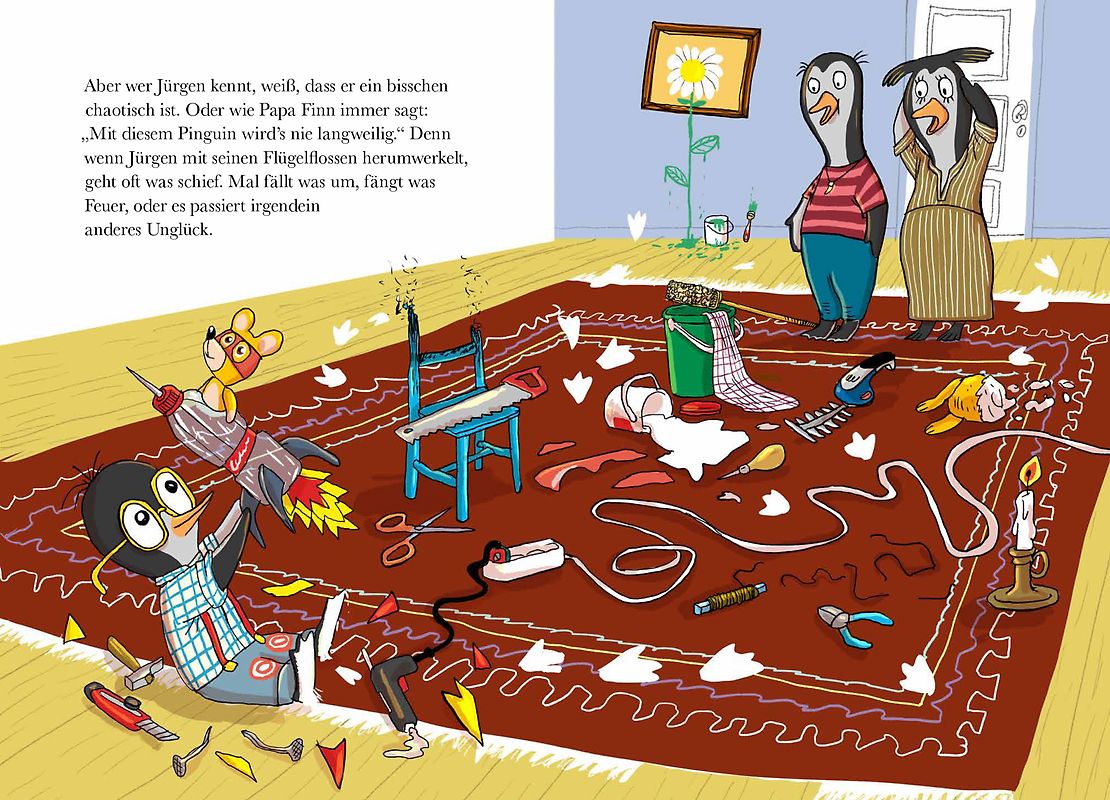 Jürgen Pinguin baut was, was bellt