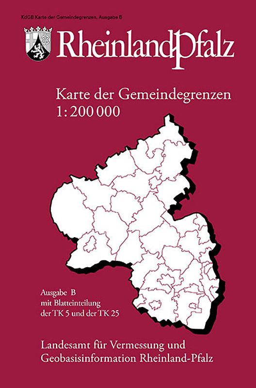 Karte der Gemeindegrenzen von Rheinland-Pfalz 1:200 000, Ausgabe B