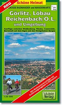 Große Radwander- und Wanderkarte Görlitz, Löbau, Reichenbach/O.L. und Umgebung