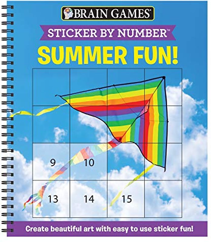 Brain Games - Sticker by Number: Summer Fun! (Easy - Square Stickers)