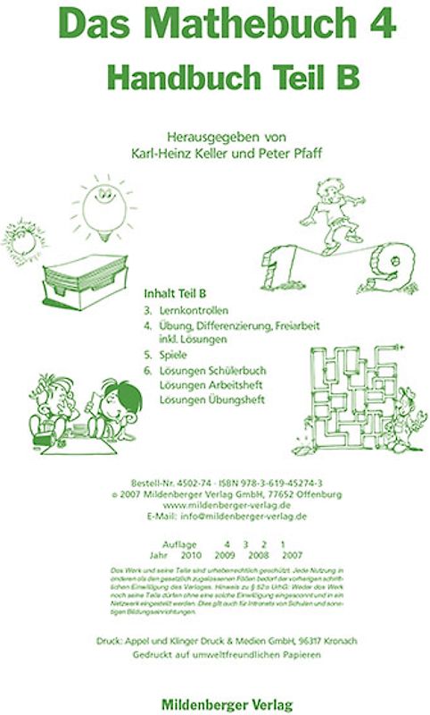 Das Mathebuch - Ausgabe für Bayern / Das Mathebuch 4, Handbuch Teil B, Ausgabe Bayern