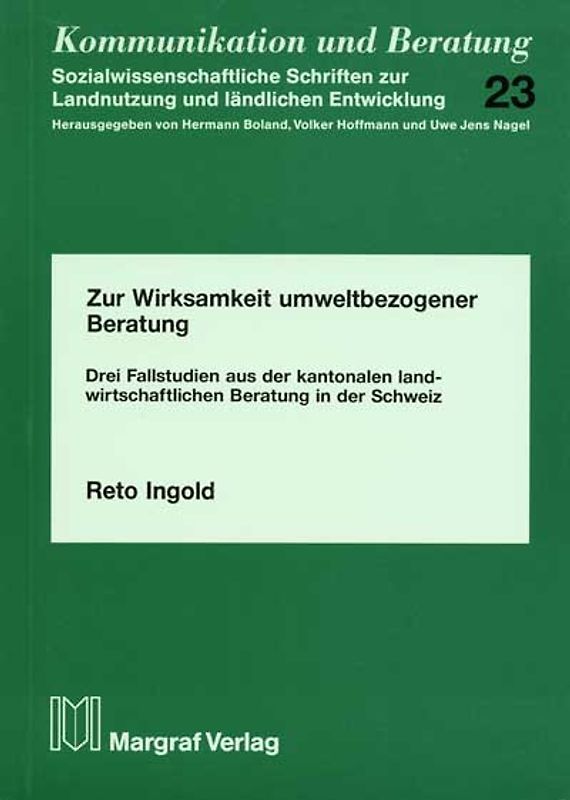 Zur Wirksamkeit umweltbezogener Beratung