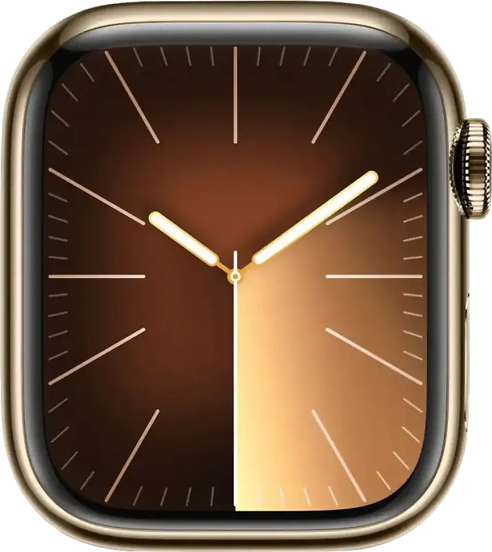 Apple Watch Series 9 41 mm Boîtier acier inoxydable or [Wi-Fi + Cellulaire]