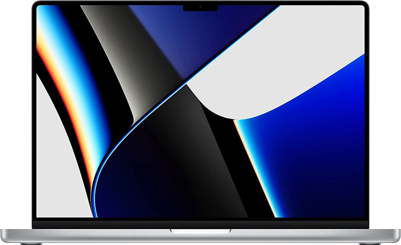 Apple MacBook Pro mit Touch ID 16.2" (Liquid Retina XDR Display) M1 Pro 16 GB RAM 512 GB SSD [Late 2021, englisches Tastaturlayout, QWERTY] silber