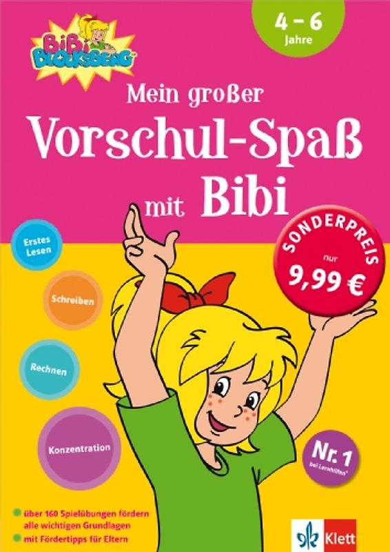 Mein großer Vorschul-Spaß mit Bibi Erstes Lesen, Schreiben, Rechnen, Konzentration