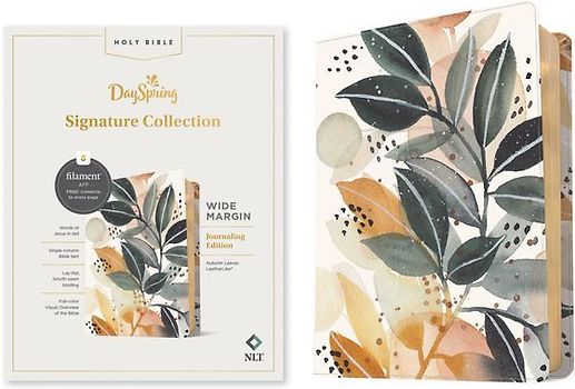 NLT Wide Margin Bible, Dayspring Signature Collection, Filament Enabled (Leatherlike, Autumn Leaves, Red Letter)