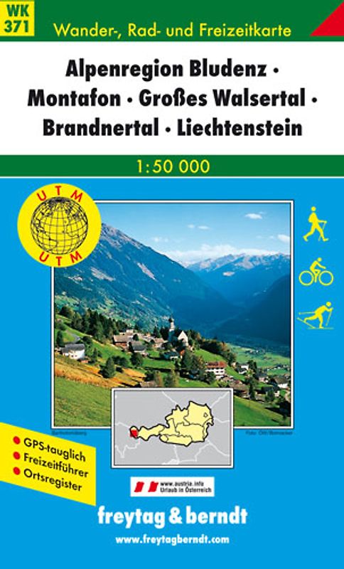 Alpenregion Bludenz - Montafon - Großes Walsertal - Brandnertal - Liechtenstein. 1:50000