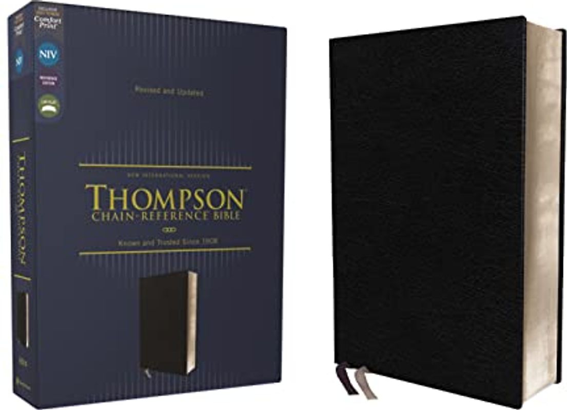 NIV, Thompson Chain-Reference Bible, European Bonded Leather, Black, Red Letter, Comfort Print: New International Version, European Bonded Leather, Black, Thompson Chain-reference Bible