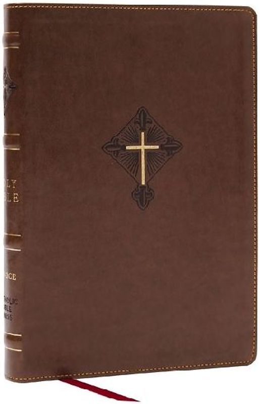 Rsv2ce, Thinline Large Print Catholic Bible, Brown Leathersoft, Comfort Print