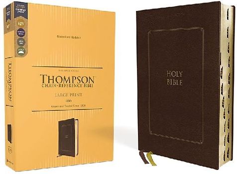 Kjv, Thompson Chain-Reference Bible, Large Print, Leathersoft, Brown, Red Letter, Thumb Indexed, Comfort Print