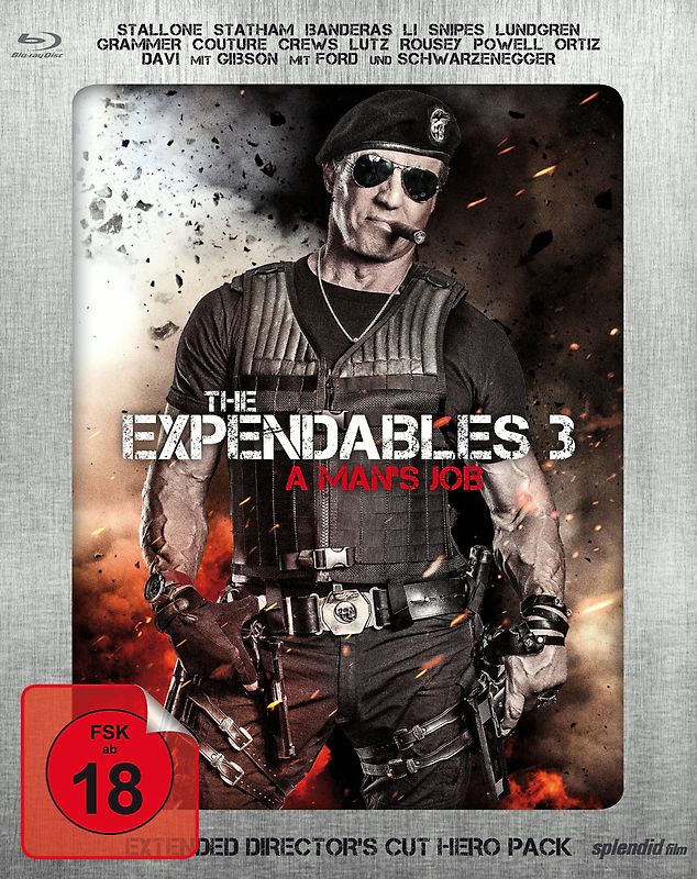 The Expendables 3 - A Man's Job [Extended Director's Cut Hero Pack, inkl. Steelbook, Aufkleber, 3D Cover, 10 Karten, Feuerzeug] 3D Blu-ray Disc