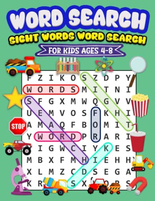 Sight Words Word Search for Kids: High Frequency Large Print Word Search Sight Words Puzzles Designed for Brain Boosting and Vocabulary Building for Young Readers