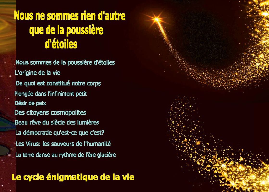 Nous ne sommes rien d'autre que de la pousiere d'étoiles