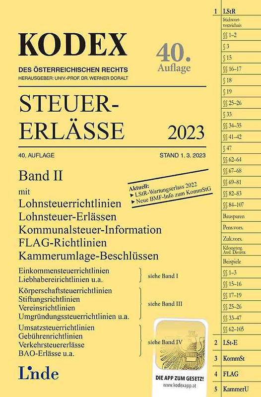 KODEX Steuer-Erlässe 2023, Band II