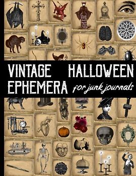 Vintage Halloween Ephemera for Junk Journals: Vintage Scrapbooking Supplies and Collage Art | Mystical Stitches | Scary and Dark Shadows Cards | One Side Card Gothic Journal