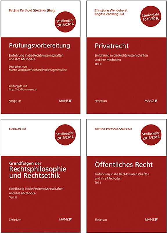 Einführung in die Rechtswissenschaften und ihre Methoden Prüfungsvorbereitung, Teil I, Teil II, Teil III für das Studienjahr 2015/16