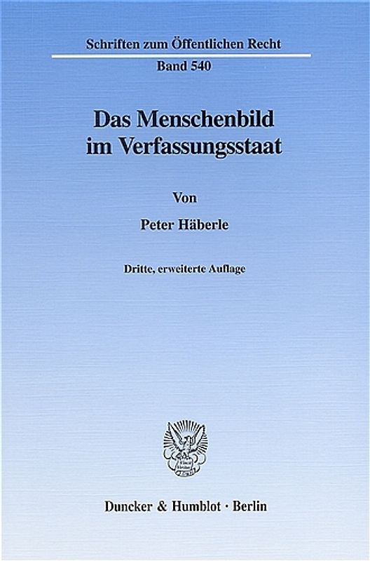 Das Menschenbild im Verfassungsstaat.