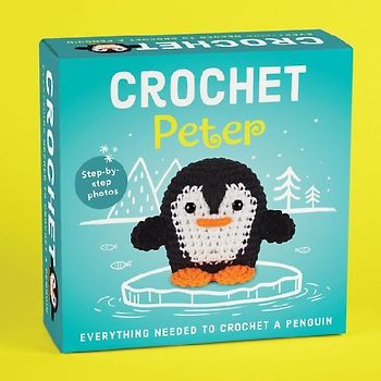 Pil Crochet Kit for Beginners - Peter the Penguin Amigurumi - Complete DIY Kit with Step-By-Step Instructions, Yarn, Hook, Safety Eyes & Stuffing - Make a Stuffed Penguin