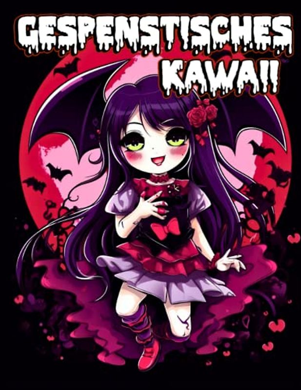 Gespenstisches Kawaii: Niedliches und gruseliges Gothic-Malbuch mit Horror-Chibi & Pastell-Goth-Charakteren zum Stressabbau und Entspannen