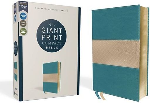 Niv, Giant Print Compact Bible, Leathersoft, Teal, Red Letter Edition, Comfort Print