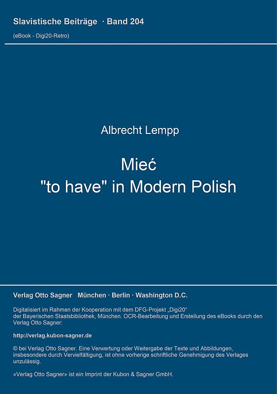 Mieć, "to have" in Modern Polish