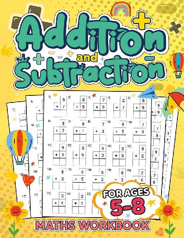 Addition and Subtraction Math Book for Kids Ages 5-8