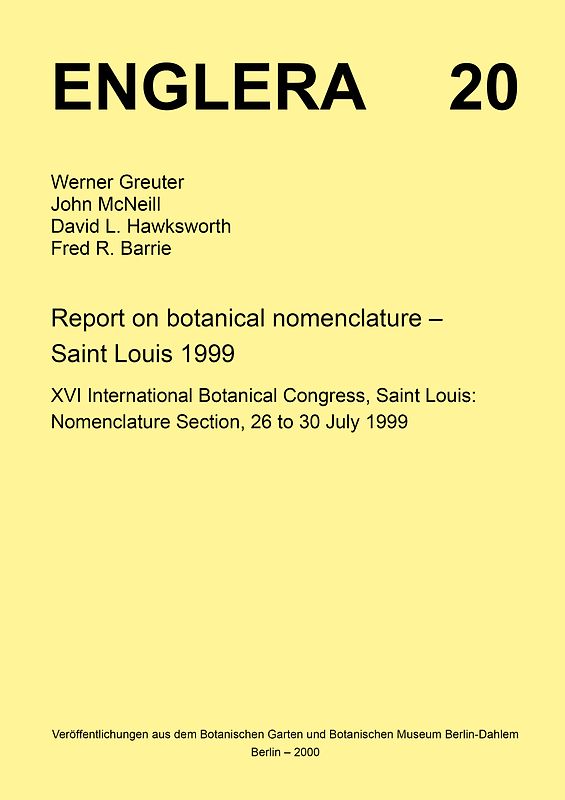 Report on botanical nomenclature