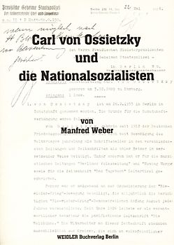 Carl von Ossietzky und die Nationalsozialisten