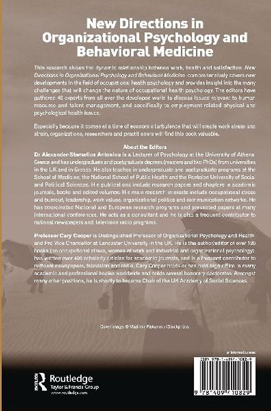 New Directions in Organizational Psychology and Behavioral Medicine