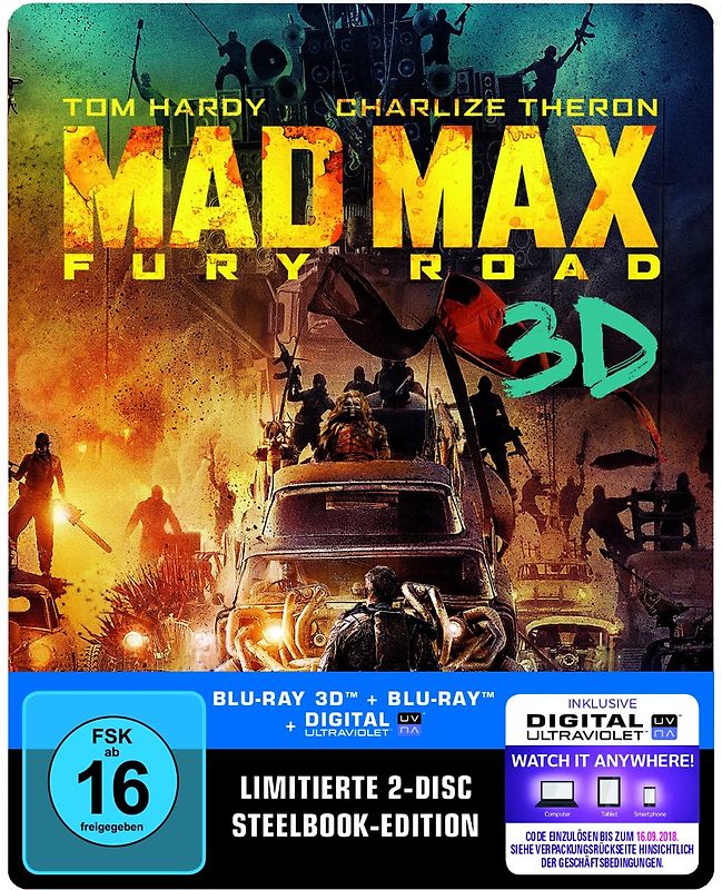 Mad Max: Fury Road 3D [Steelbook] 3D Blu-ray Disc