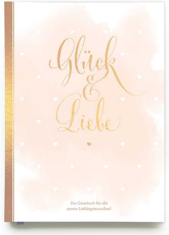 Gästebuch Hochzeit in Gold| Hochzeitsbuch für Gäste mit Gold-Veredelung | Hardcover, 128 Seiten mit Leseband | Gästebuch Hochzeit mit Fragen