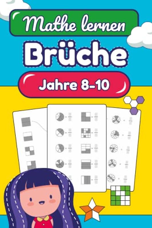Brüche lernen für Kinder im Alter von 8-10 Jahren: Visuelles einfaches Mathe-Üben mit Formen Mathematik