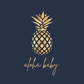 Aloha Baby: Baby Shower Guest Book with Gift Log and Gold Pineapple Theme